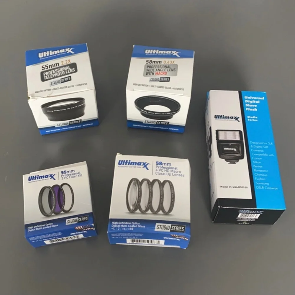 Ultimaxx Professional Camera Accessories Lens & More lot HD